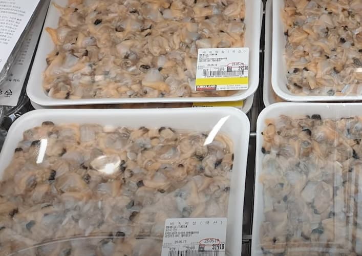 바지락살 원산지: 국산 KG당 단가