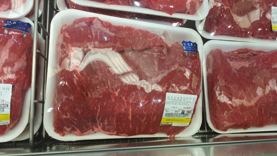 부위명 : 치마양지 원산지 : 미국산냉장육 KG당단가