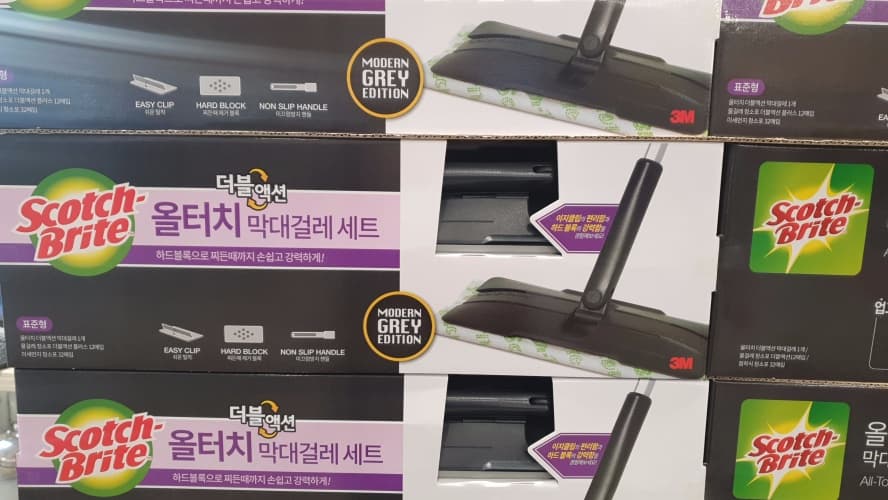 스카치브라이트 3M 더블액션걸레세트 핸들/청소포 (12+32)