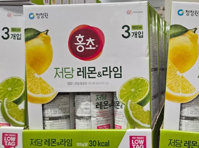 청정원 홍초레몬&라임 900ML X 3(저당)