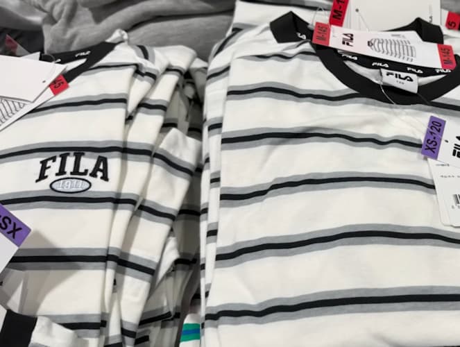 FILA KIDS 스트라이프 티셔츠 120,130,145,155,165