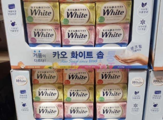 KAO카오 식물성화이트솝비누 12개