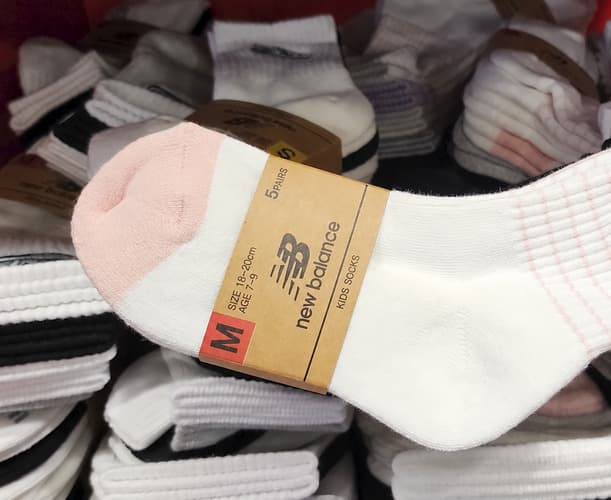 NEW BALANCE 아동쿠션양말 5족 S,M,L ASIAN SIZE