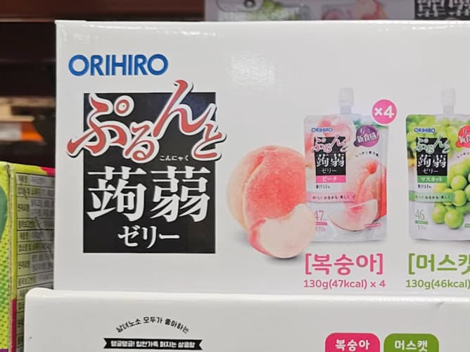 ORIHIRO 과일 곤약 젤리 1,040G / 130G X 8