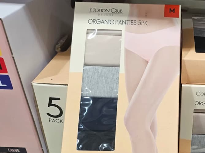 COTTON CLUB 오가닉면팬티 5매 S-XL ASIAN SIZE