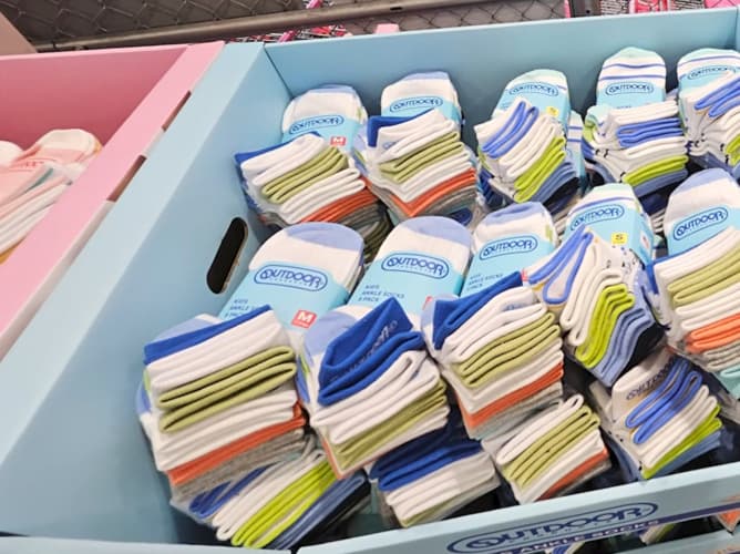 OUTDOOR PRODUCTS 아동단목양말 8족 S,M,L ASIAN SIZE